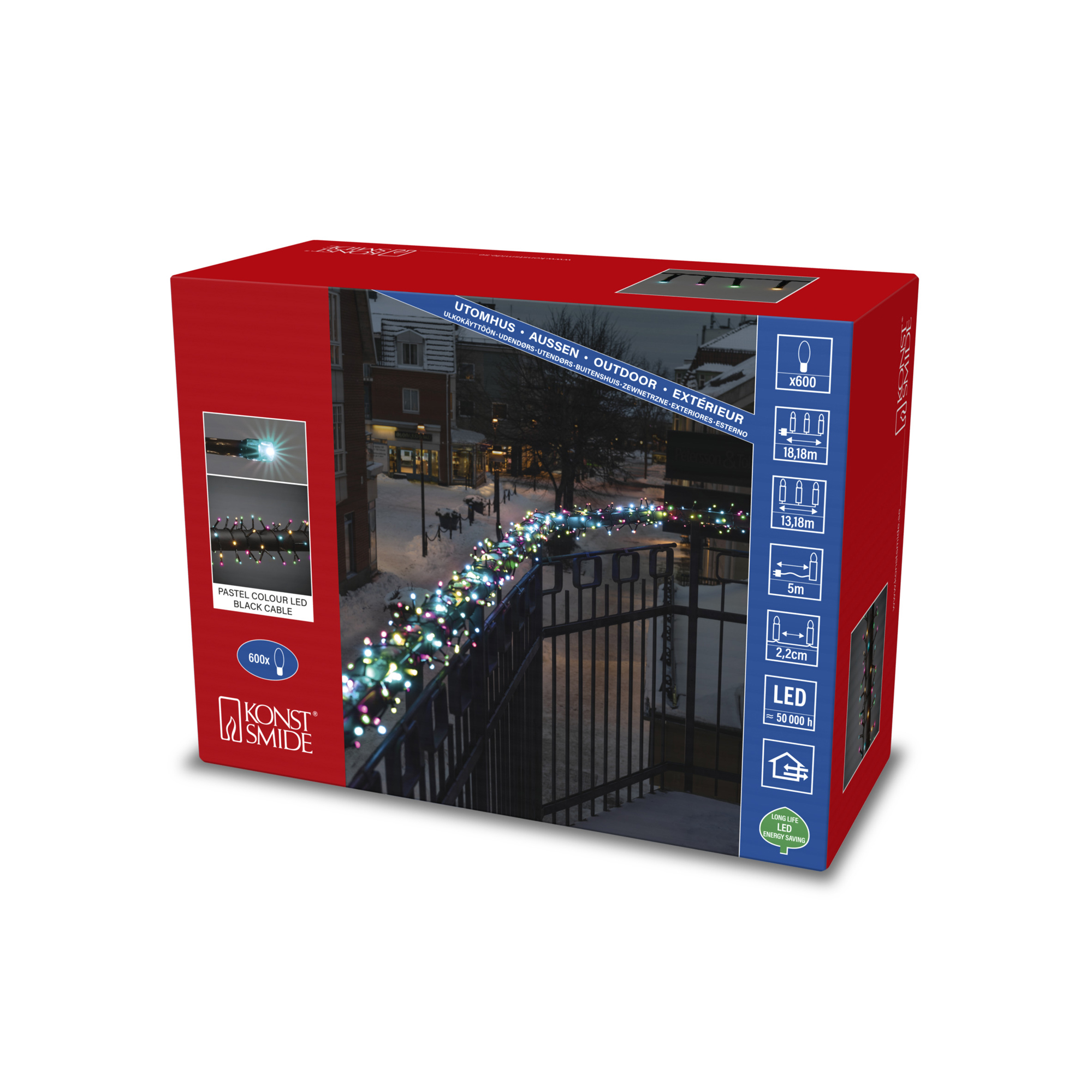Ljusslinga Gnojö Konstsmide Candy Cluster 600st LED-lampor 30V/IP44