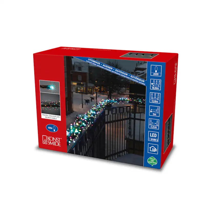 Ljusslinga Gnojö Konstsmide Candy Cluster 600st LED-lampor 30V/IP44