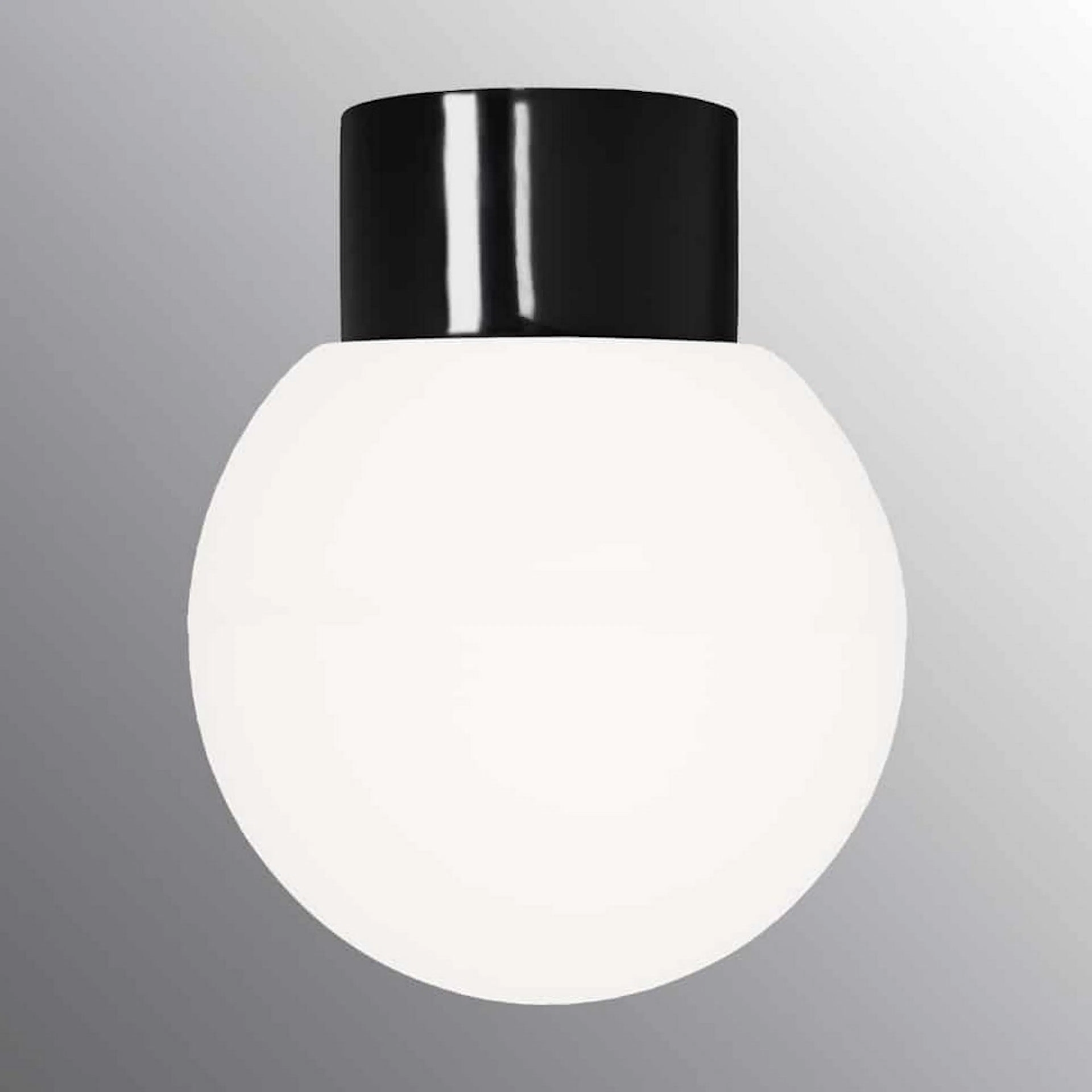 GLOB 180 OPAL IP54 SVA RAK E27 Svart, D: 180 mm