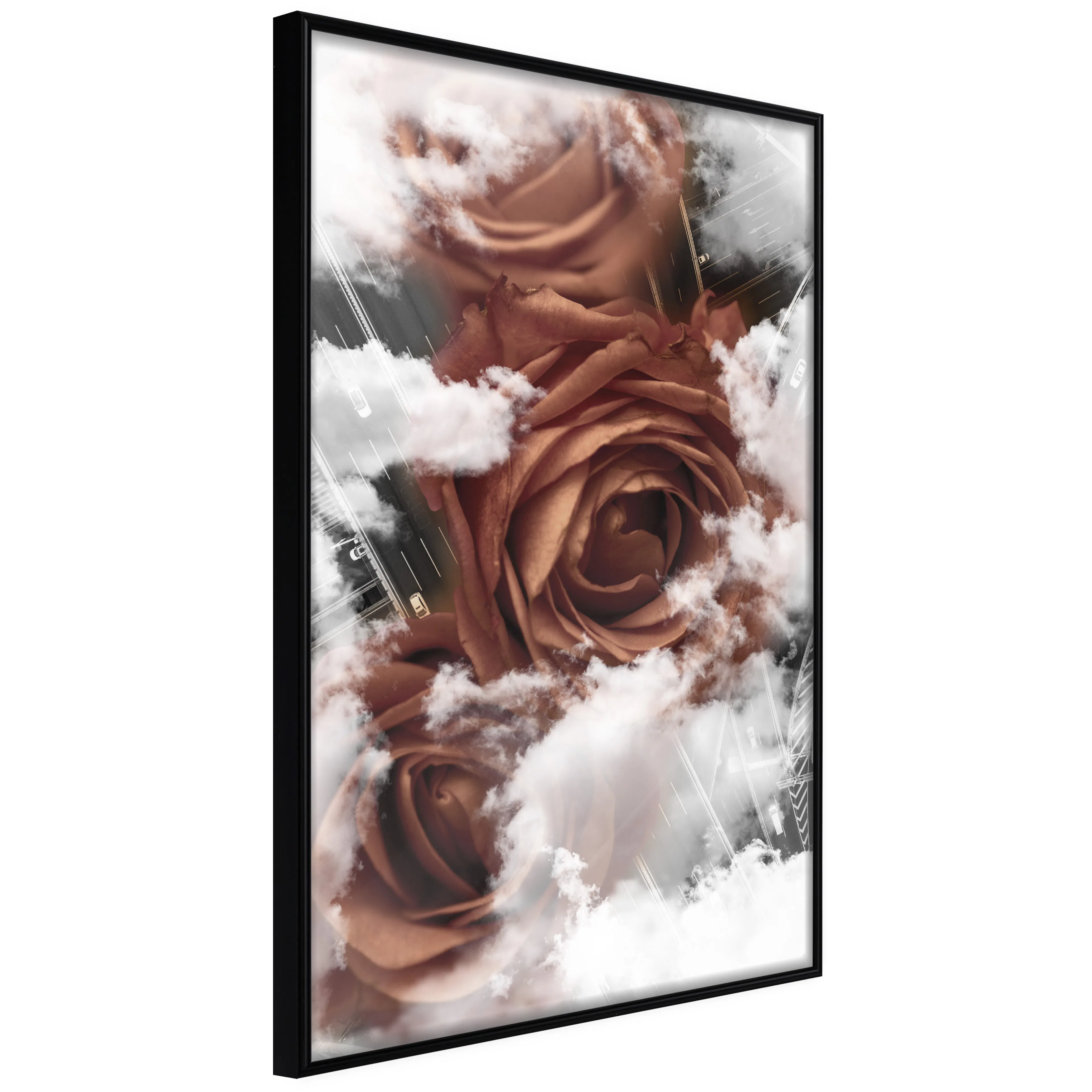 Affisch - Roses in the Clouds [Poster] 40x60 Svart ram, 40x60 cm