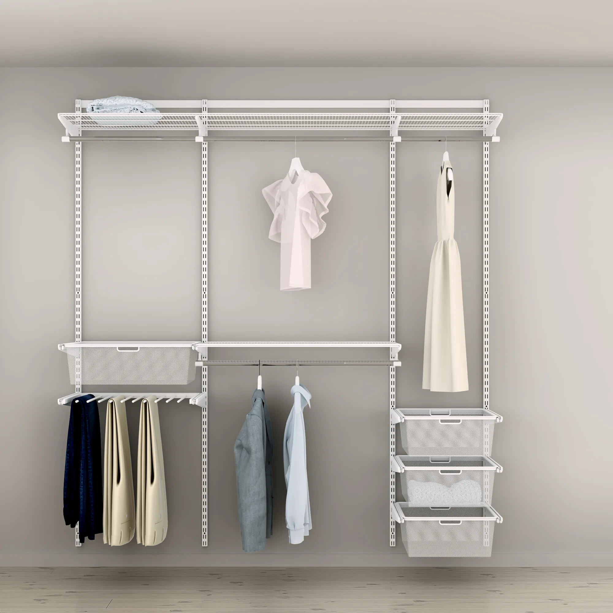 Garderobslösning Elfa Ready Solution Classic 17 200 cm Vit