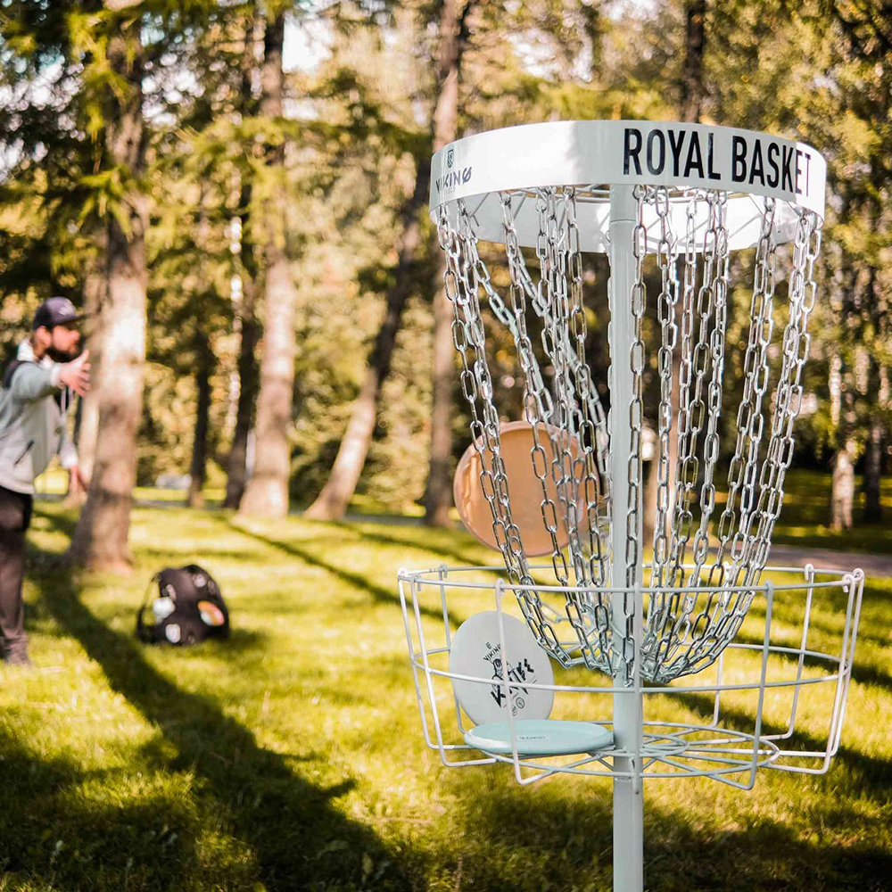 Frisbeegolfkorg Viking Discs Royal Basket Stålkorg Vit