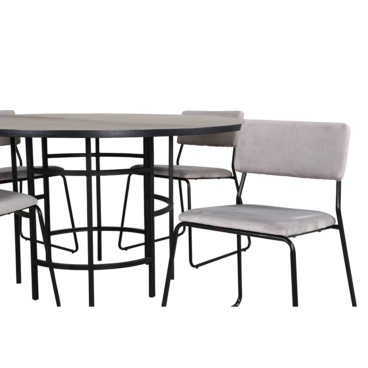 Copenhagen - Dining Table round - Black / Black+Kenth Chair Grå/Svart
