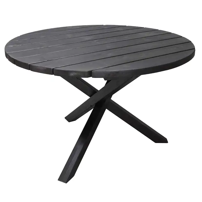 Matgrupp Utomhus Baltic Garden Ø 112 cm bord & 4 Belize naturfärgade stolar