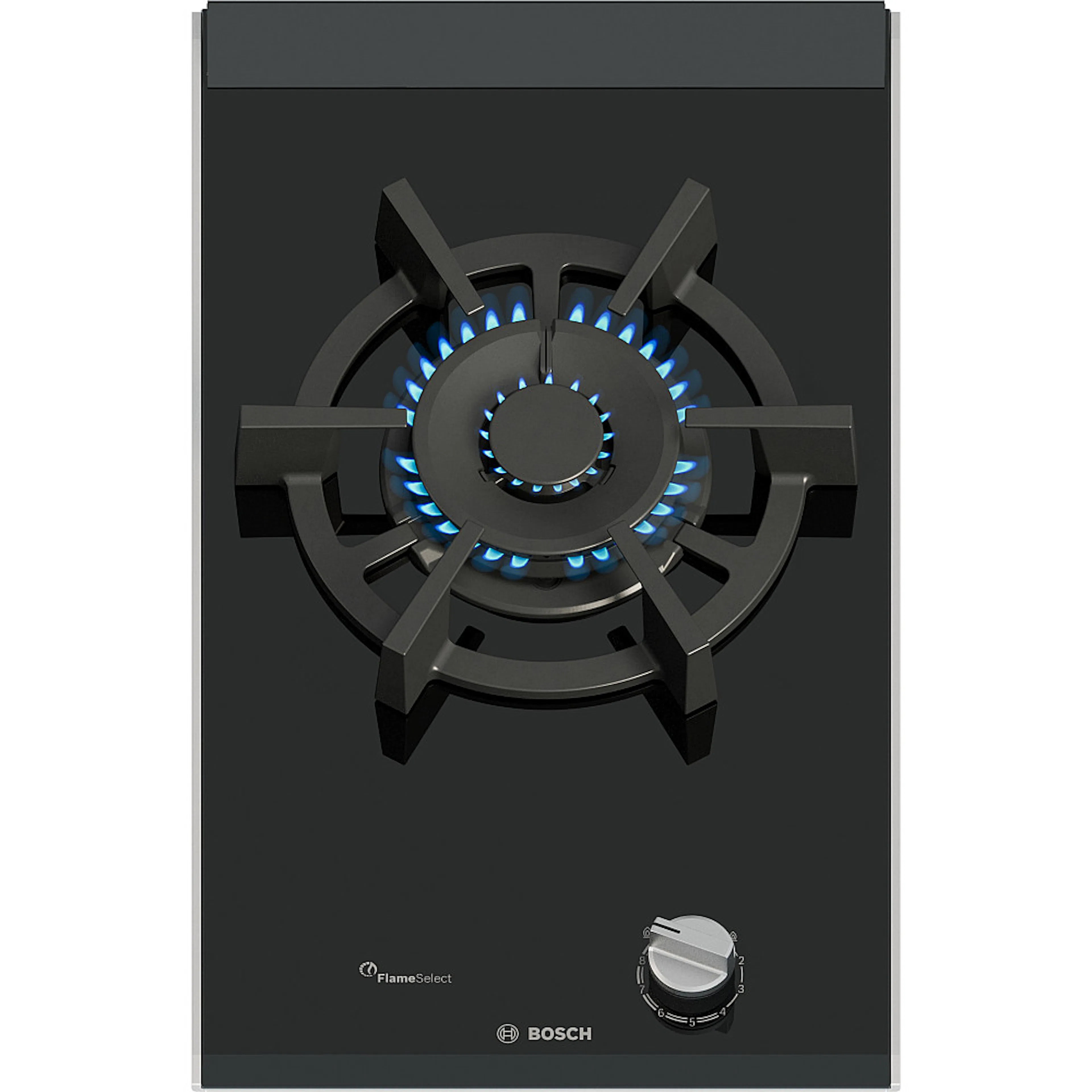Gashäll Bosch Serie 8 PRA3A6I10 Svart Glaskeramik 30cm med Flameselect och Diskmaskinssäkra Stöd