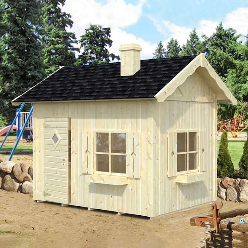 Lekstuga Palmako Grete 3,7 m² Trästuga med Sadeltak