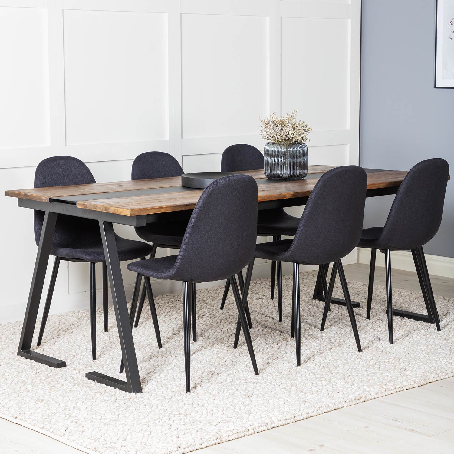 Matgrupp Venture Home Jane med 6 Pobbie Stolar Polyestertyg