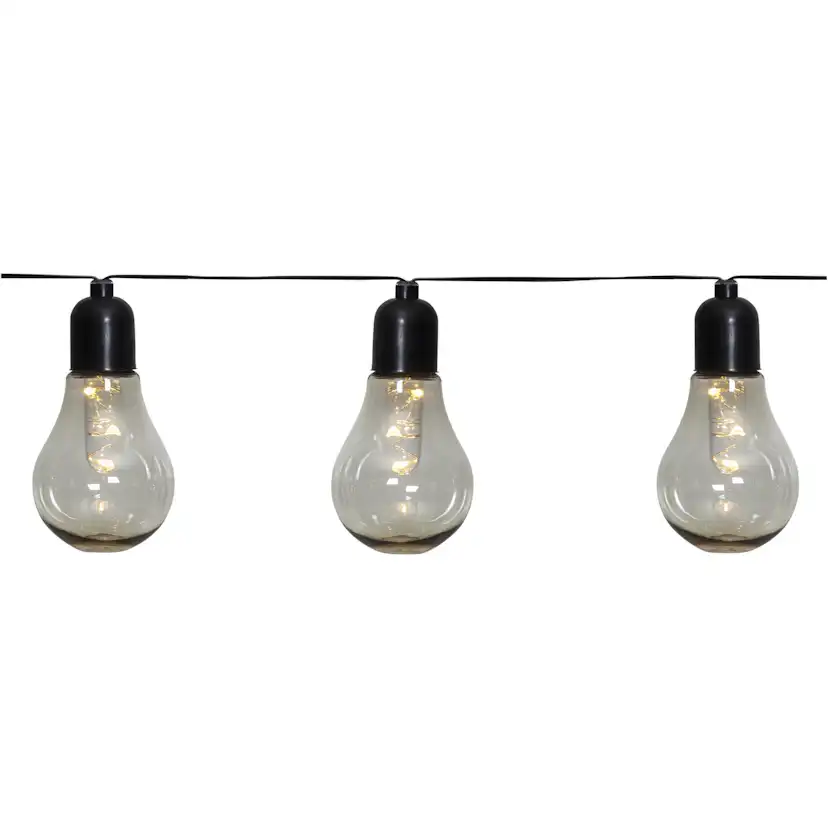 Ljusslinga Star Trading Glow 10L Batteridriven Utebelysning Svart 4m