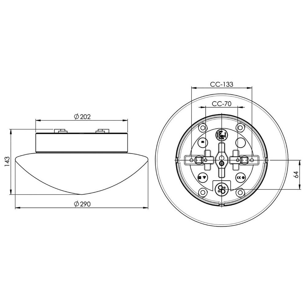 Vägg-/Taklampa Ifö Electric Solhem Vit IP44 Rak E27 Bastu