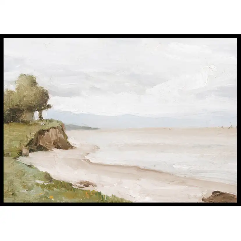 Poster Gallerix Beach Near Etretat By Jean-Baptiste-Camille Corot