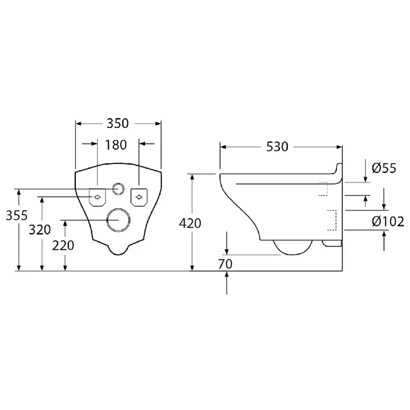 Vägghängd Toalettstol Gustavsberg Estetic 8330 Hygienic Flush