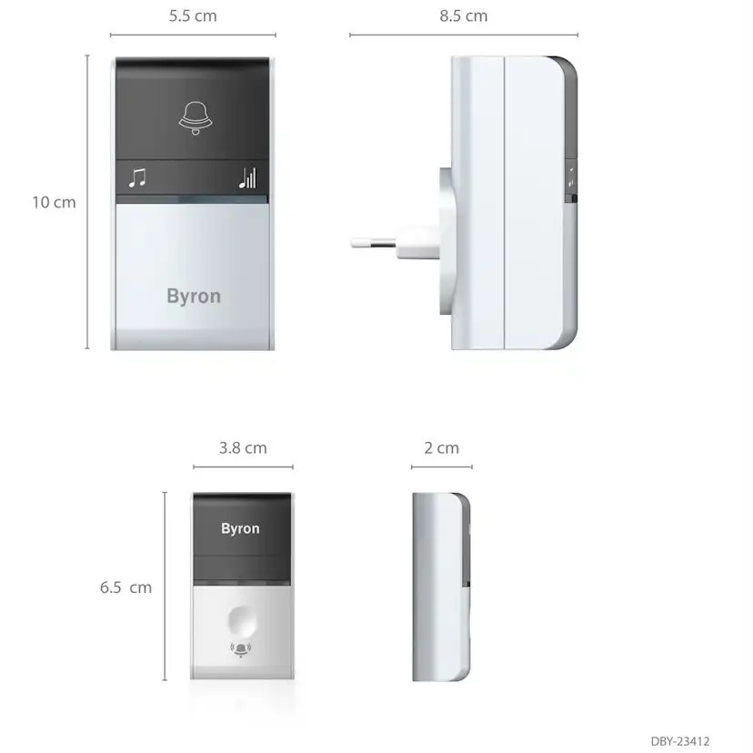 Trådlös Dörrklocka Byron utan Batteri Kinetic