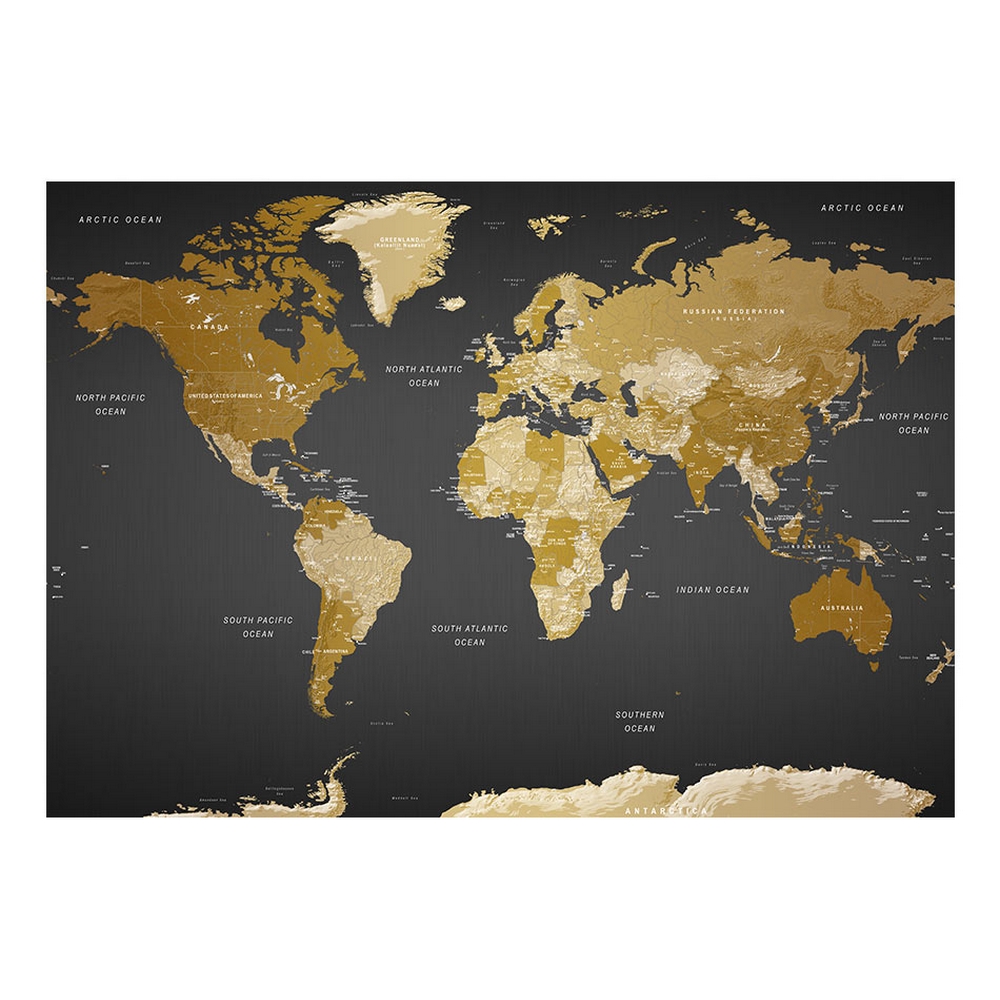 Självhäftande fototapet - World Map: Modern Geography 98x70 Storlek: 98x70 cm