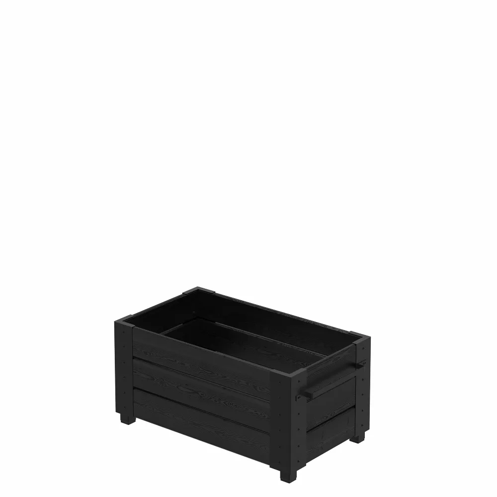 Blomlåda med Fötter PLUS Cubic Svart 87 x 50 x 42 cm