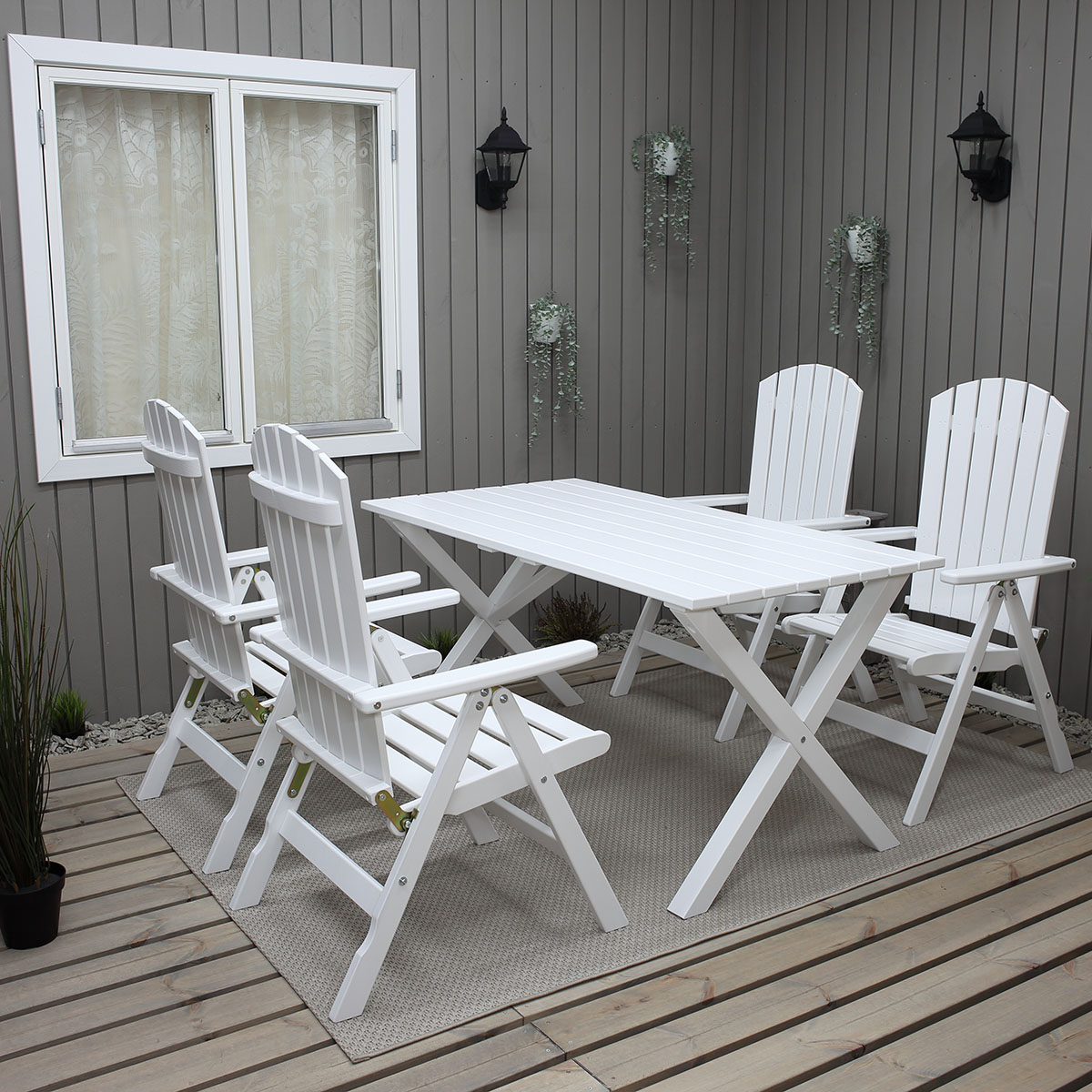 Matgrupp Baltic Garden Scottsdale 150 Med 4 Kungshamn Stolar