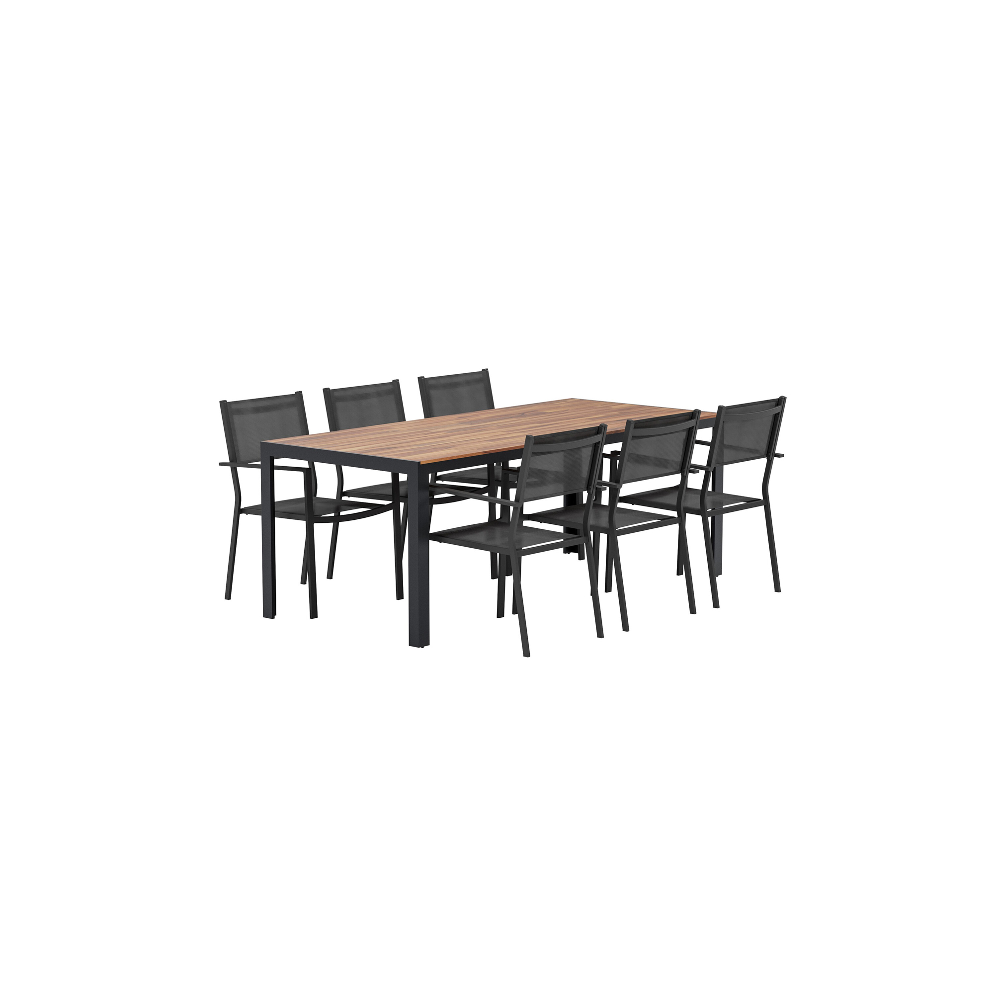 Matgrupp Utomhus Venture Home Bois 90x205 cm med 6 st Copacabana Trädgårdsstolar