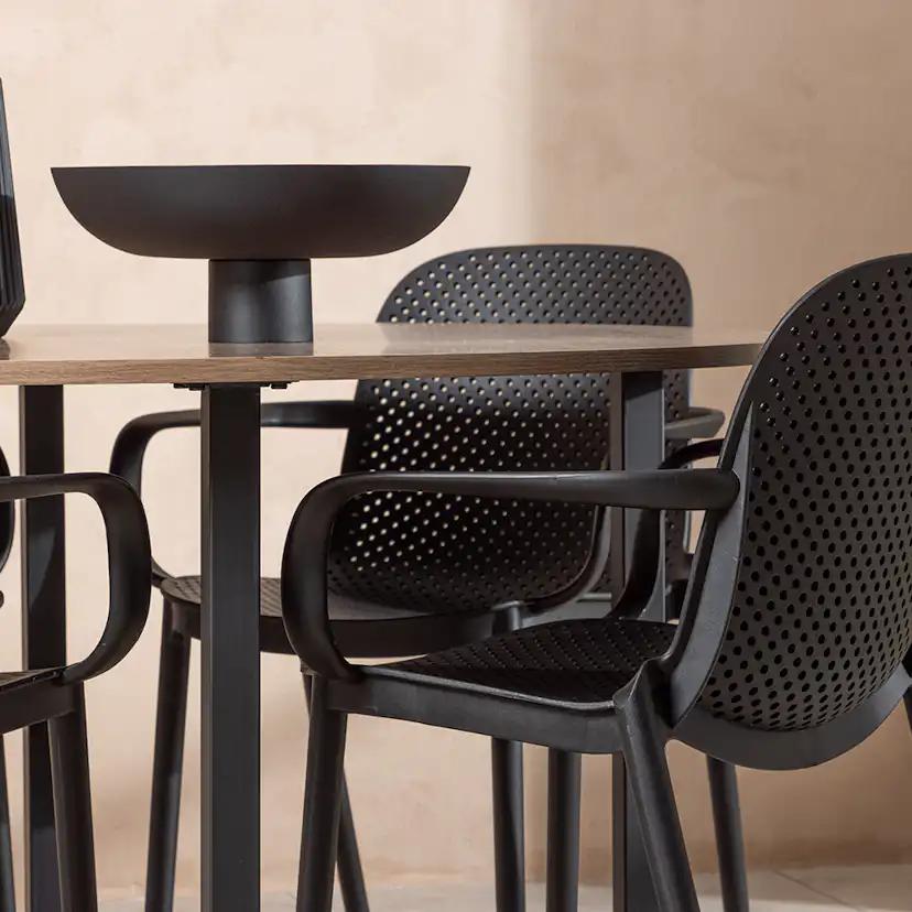 Matgrupp Venture Home Durango Ø 120 cm med 4 Baltimore Stolar