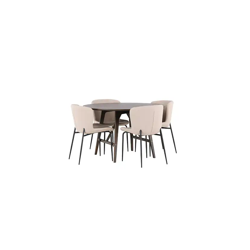 Matgrupp Venture Home Kaseidon Ø100 cm med 4 st Modesto stolar
