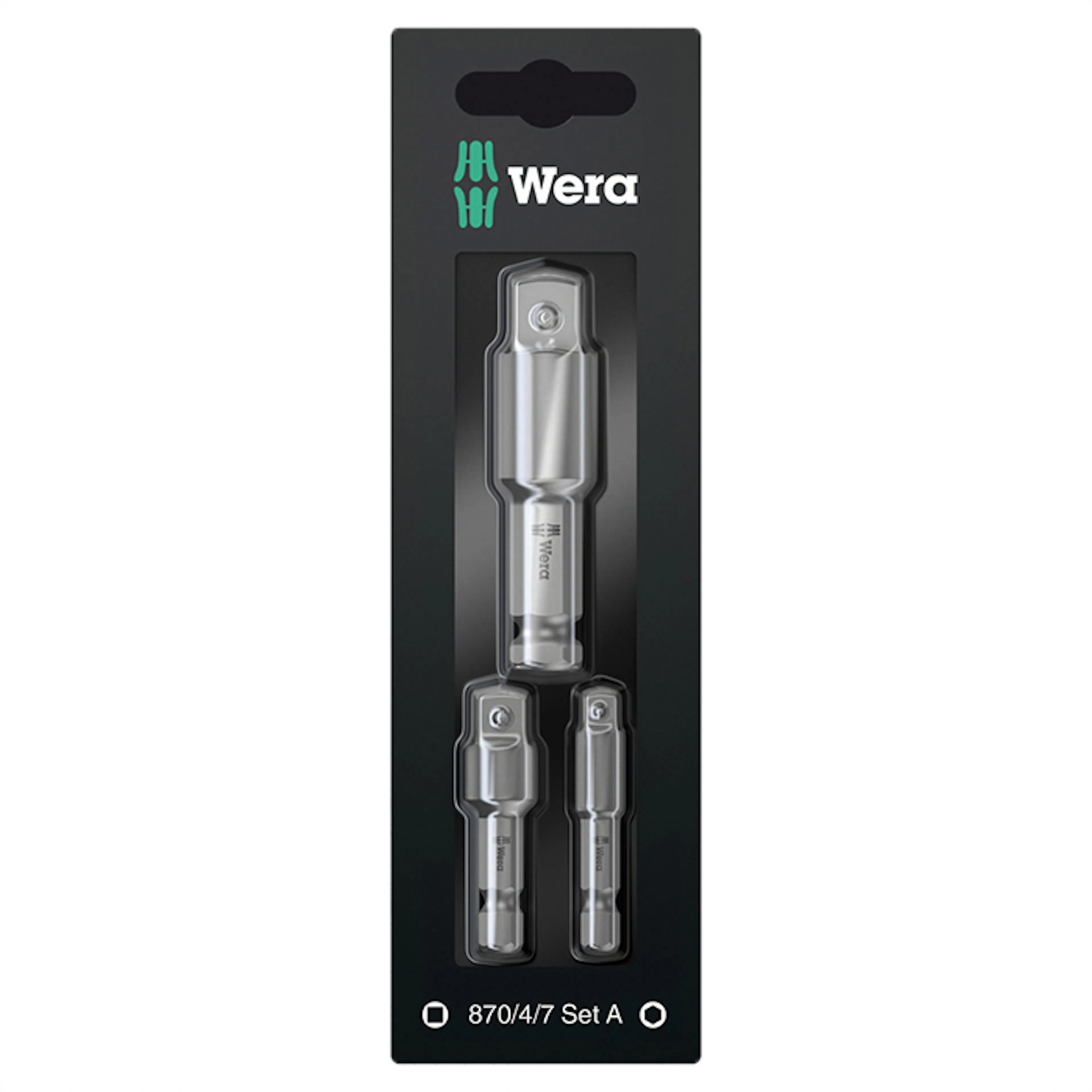 Verktygsskaft Wera 870/4/7 Adapter Set A Sb 3 Delar