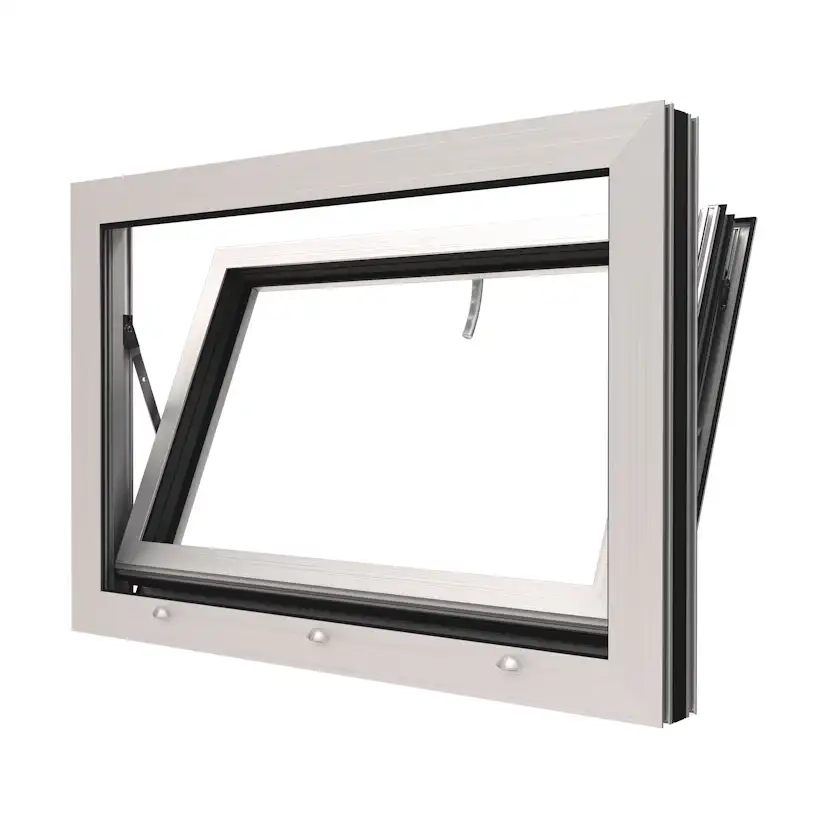 Underkantshängt Kippfönster NorDan HelAlu 3-Glas Aluminium
