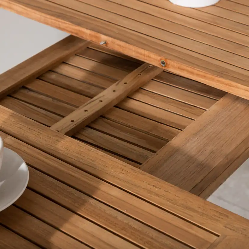 Panama - Table - 160/240*90 - Vit Alu/Teak Vit/Teak