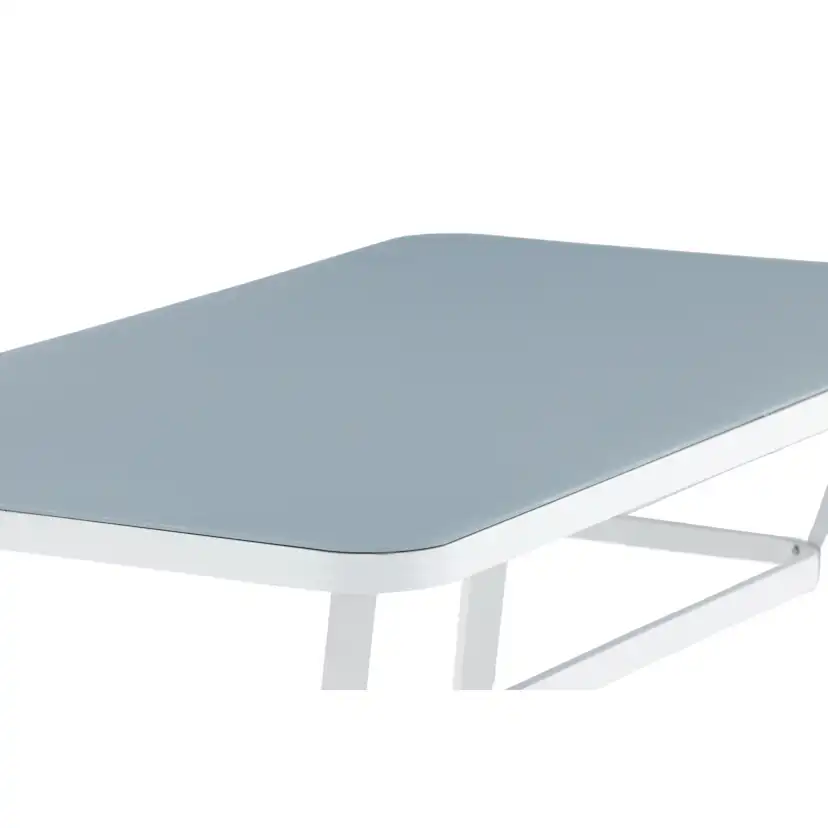 Virya Dining Table - White Alu / Grey Glass - small table Vit