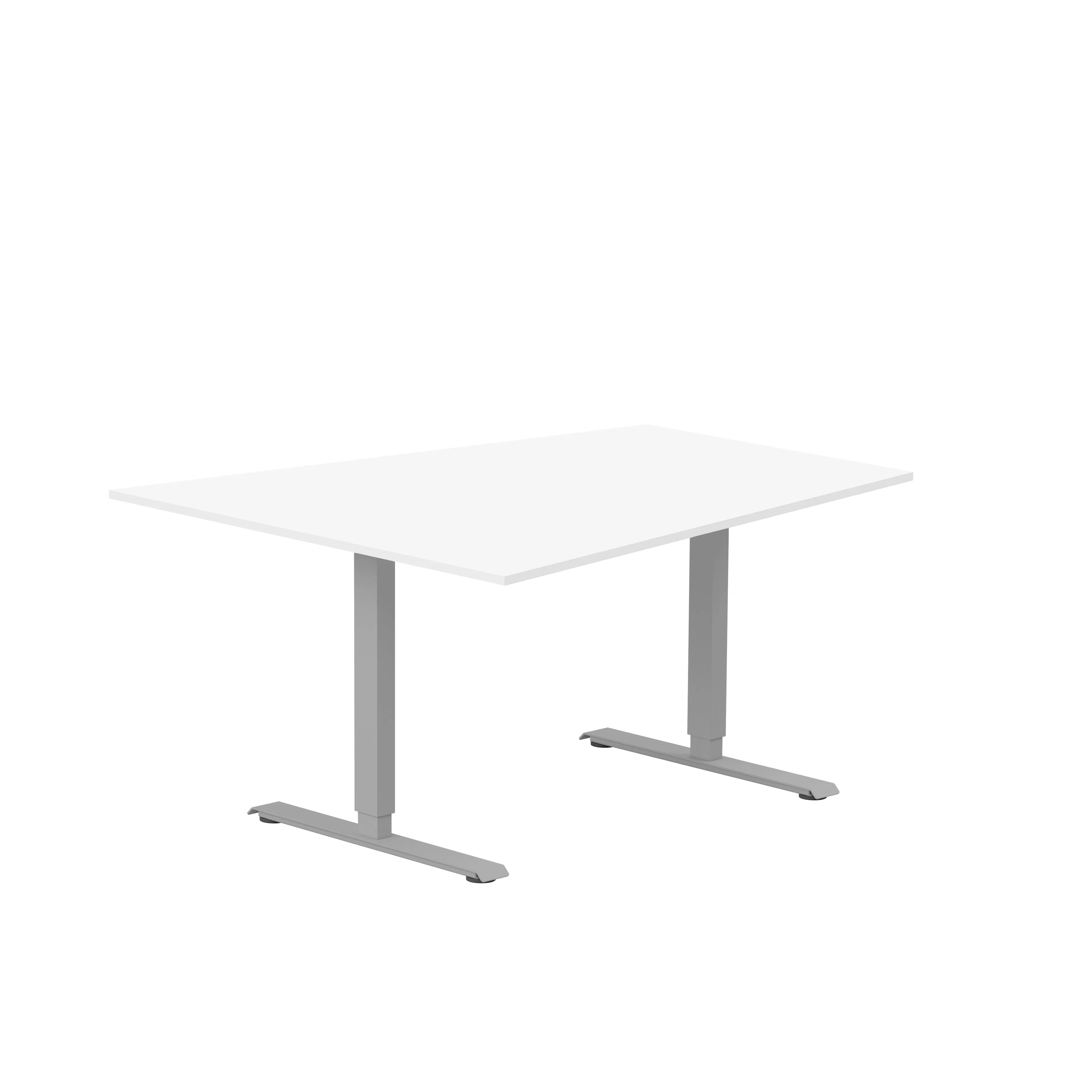 Konferensbord 1400x1200x800 vitlaminat/silver T-stativ rekta Vit/Silver