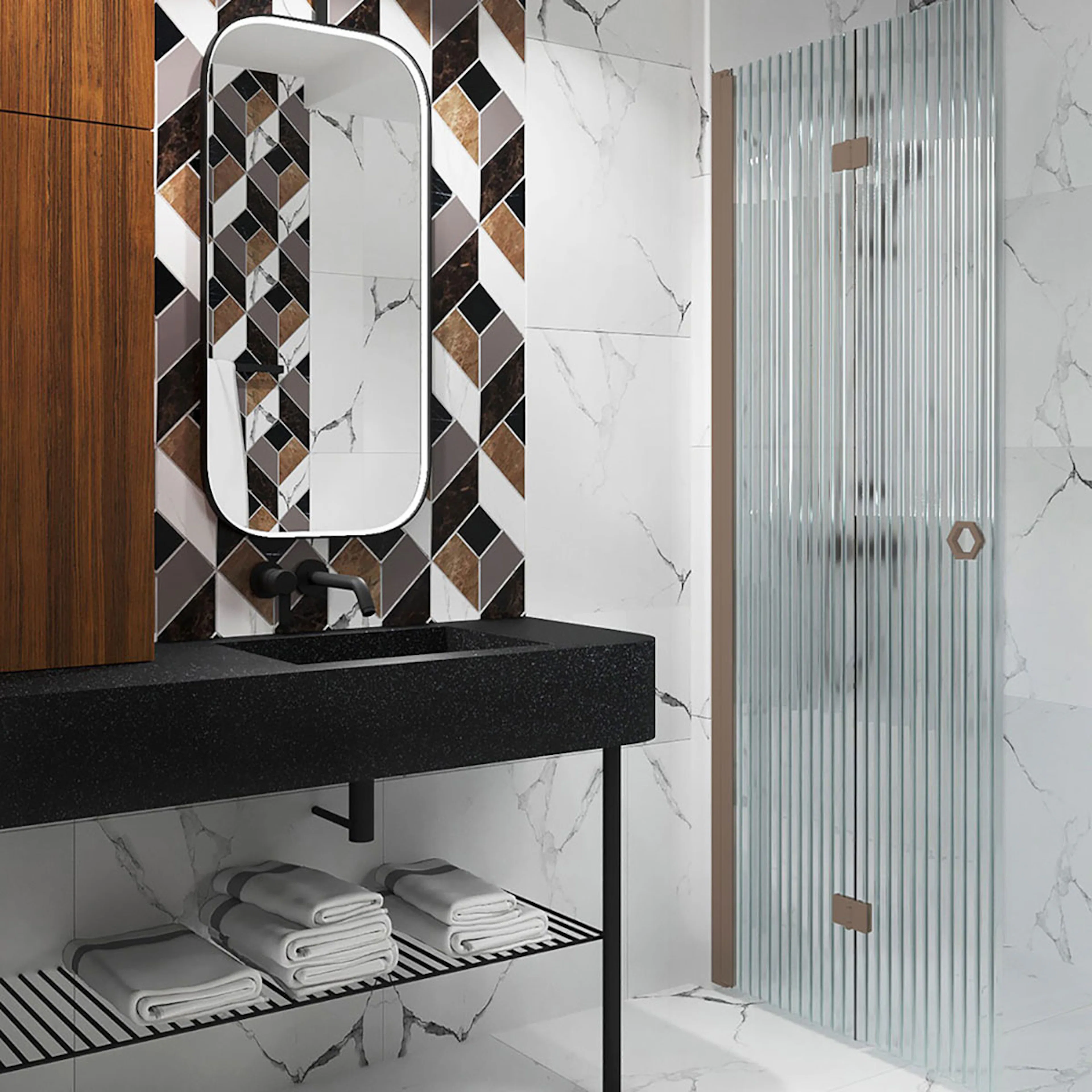 Forma 303 685X2025 mm, Reeded, Mocha Profiler
