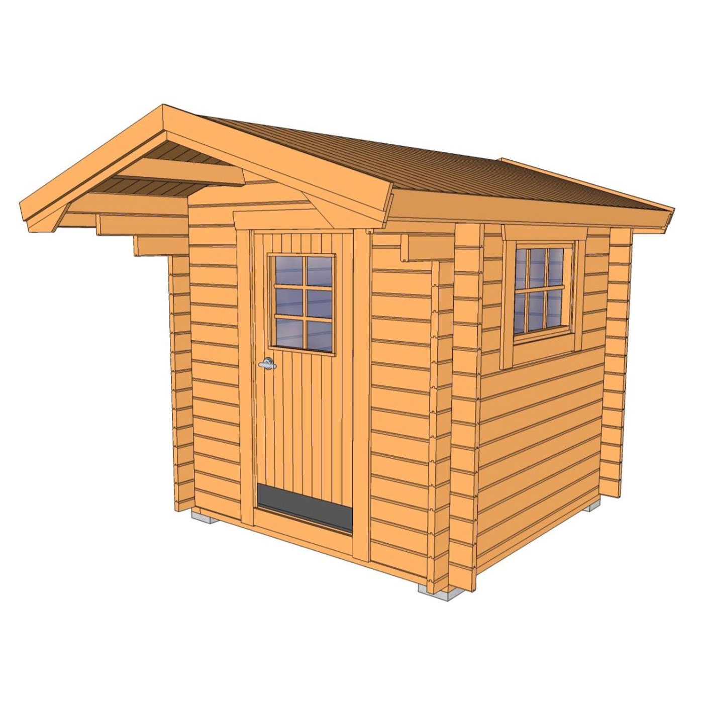 Friggebod Baseco Bruks 5 m² Timrad Trästuga med Sadeltak