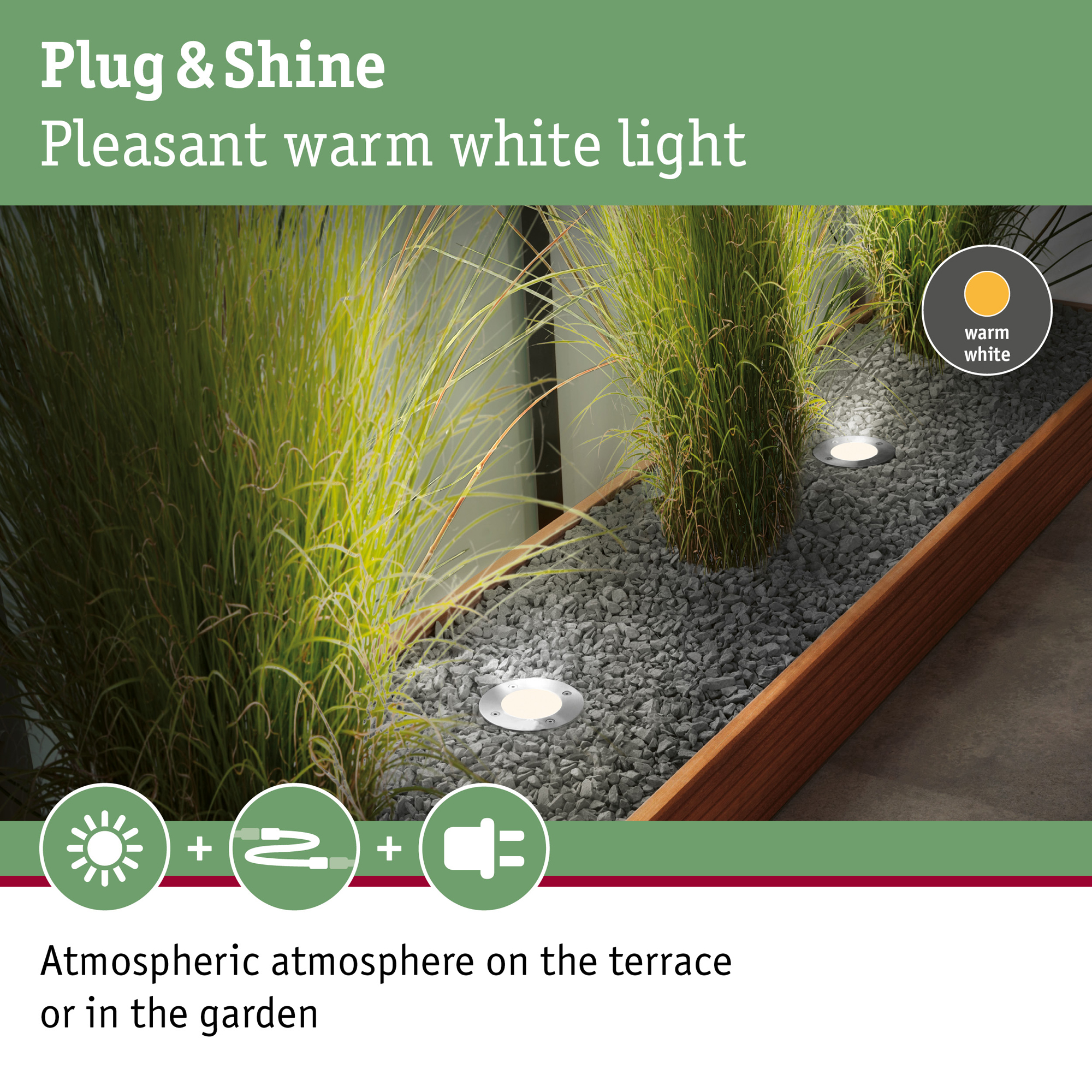 LED Infälld Markbelysning Paulmann Plug & Shine Floor Spot Rund IP67 24V