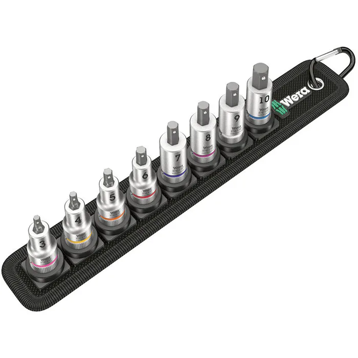 Bitshylssats Wera 3/8 tum Belt B2 Zyklop Insex 8 Delar 3-10Mm