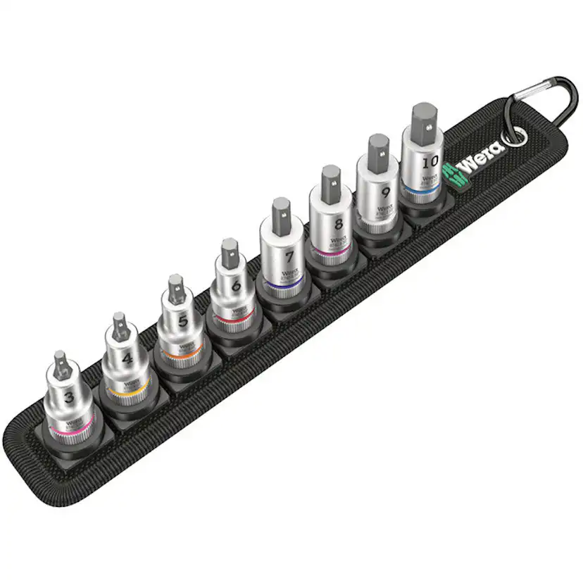 Bitshylssats Wera 3/8 tum Belt B2 Zyklop Insex 8 Delar 3-10Mm