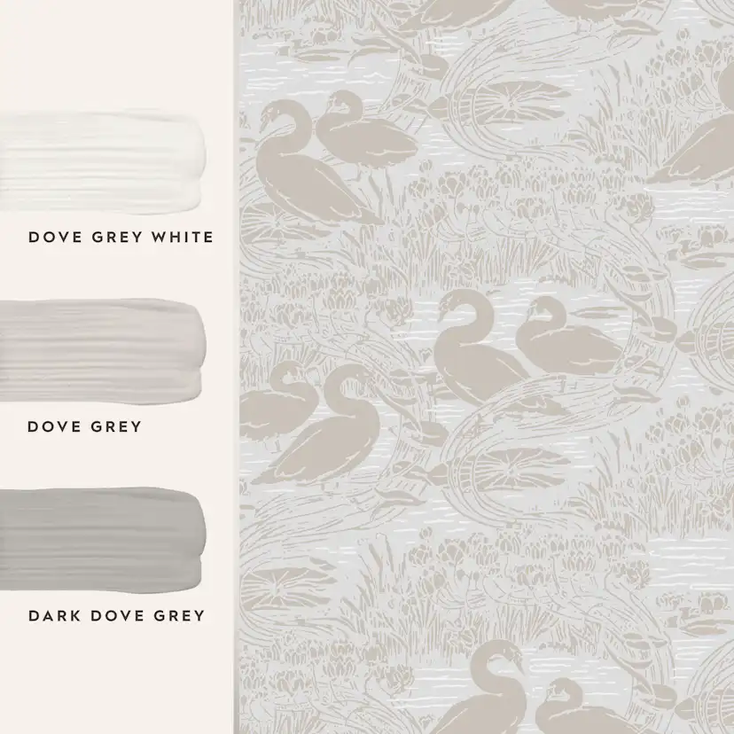 Tapet Laura Ashley Swans Dove Grå 118471