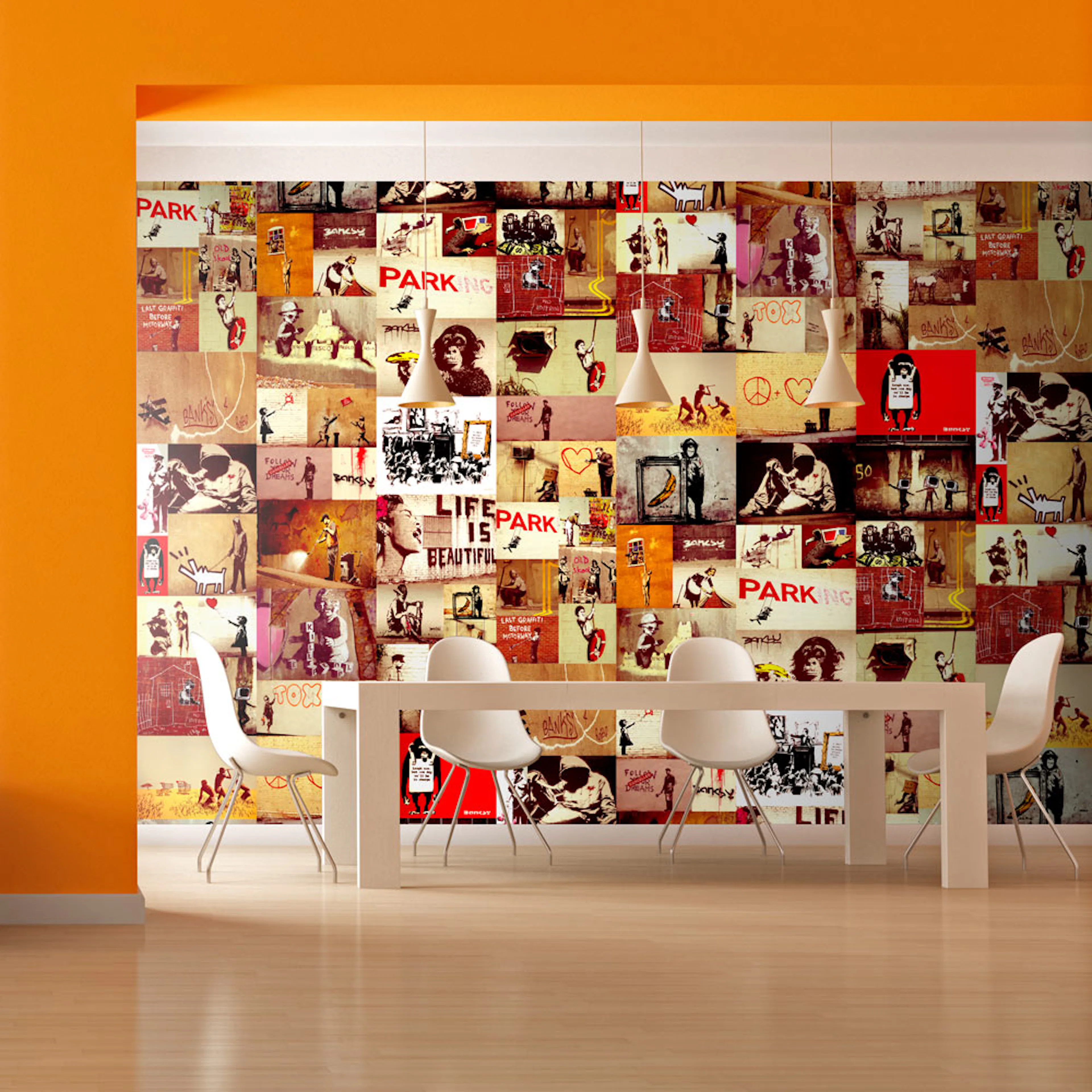 Fototapet Arkiio Collage Banksy 50x1000 cm