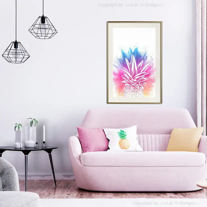 Poster Artgeist Affisch Colourful Pineapple