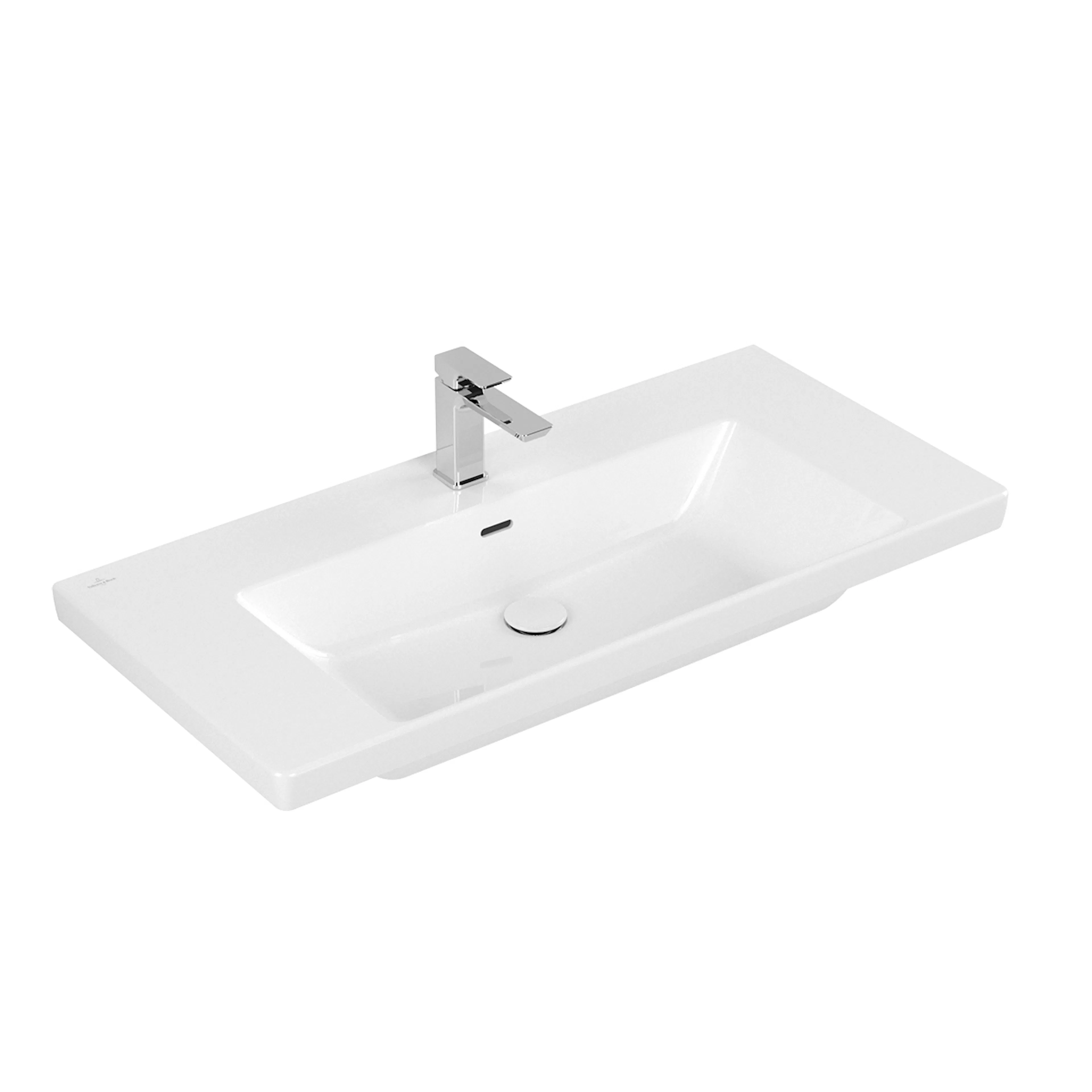 Subway 3.0 Möbeltvättställ, 1000 x 470 x 165 mm, Vit Alpin C Färg: Vit Alpin, Bredd: 1000 mm, Ytbehandling: Ja, Ceramic Plus