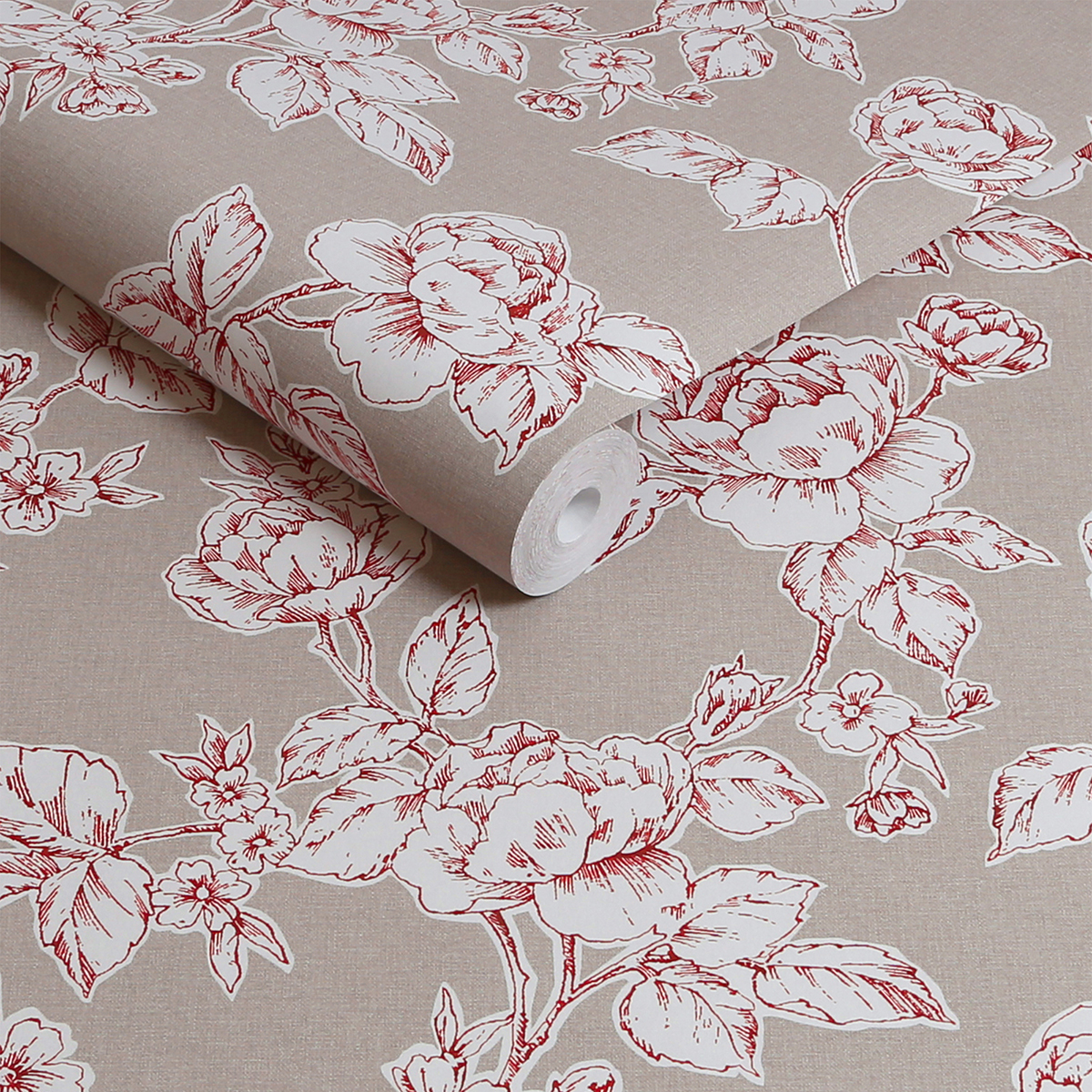 Tapet Laura Ashley Pollington Roses Grå