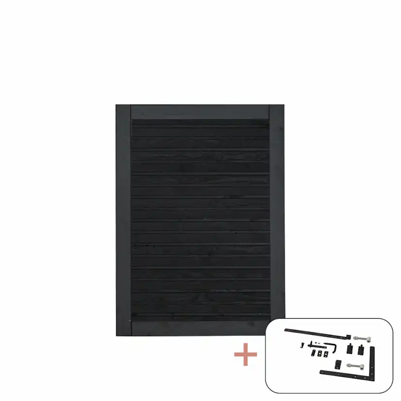 Enkelgrind PLUS Plank med Beslag PEFC 100 x 125 cm Svart