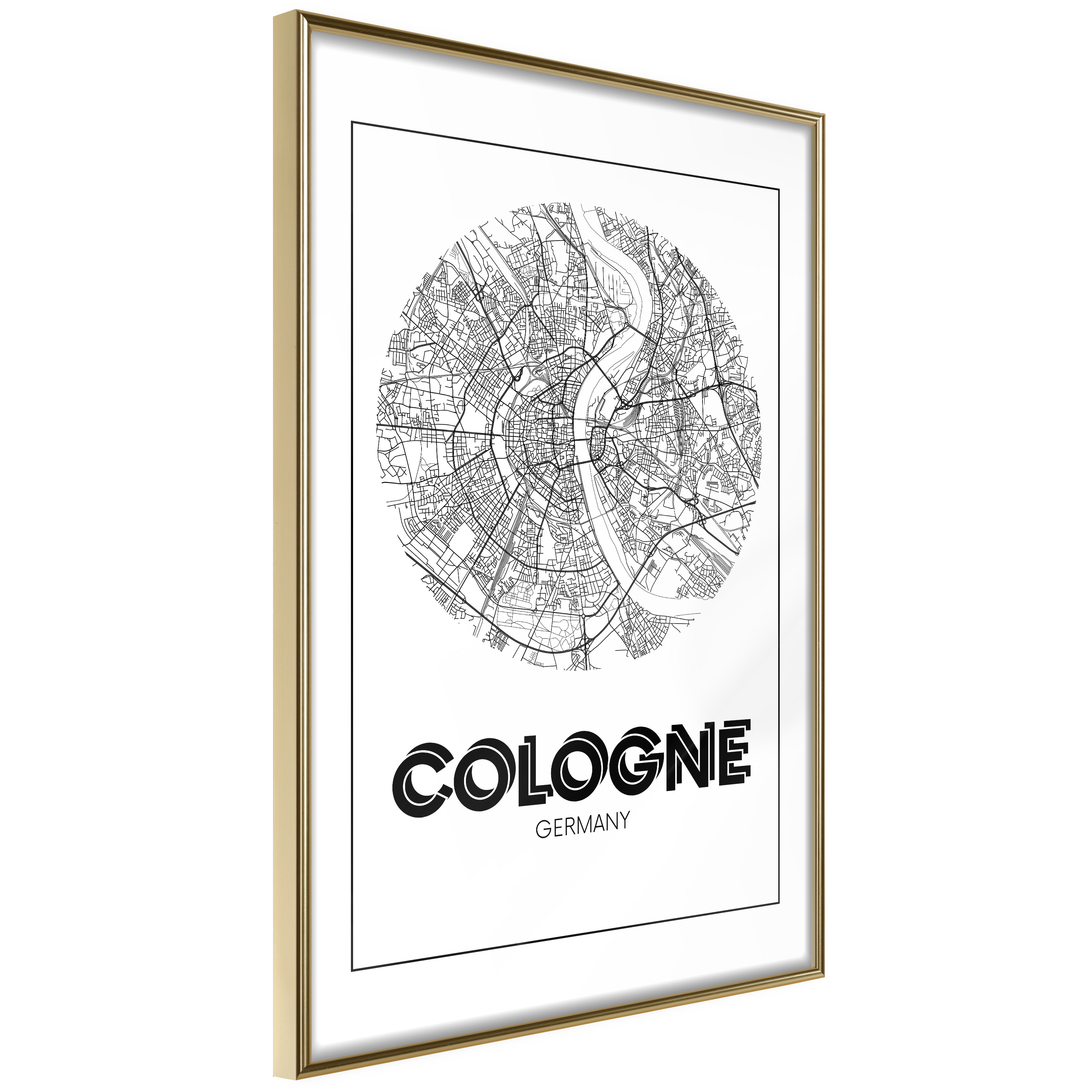 Affisch - Retro Cologne [Poster] 20x30 Guld ram, 20x30 cm