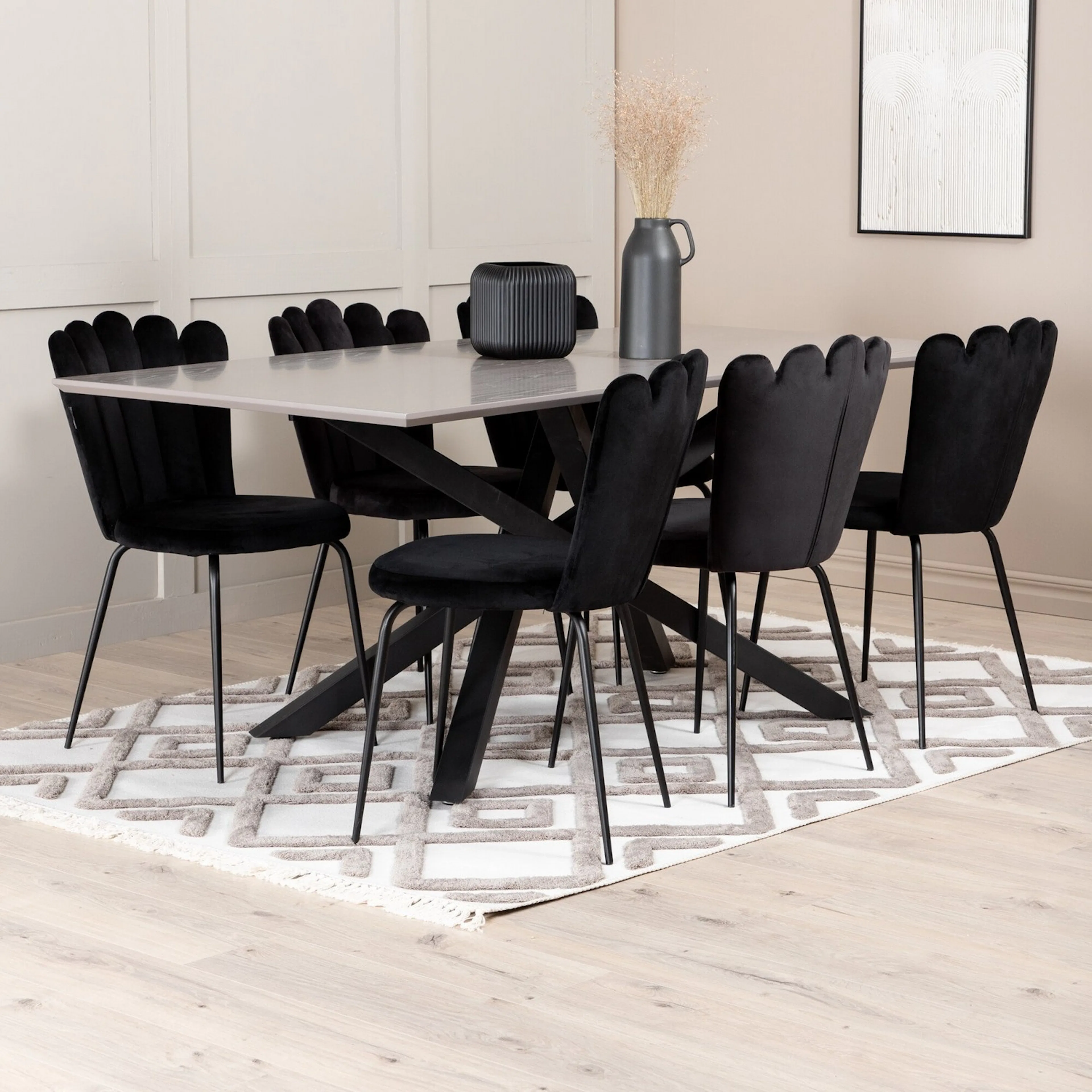 Matgrupp Venture Home Piata med 6 Limhamn Light Stolar