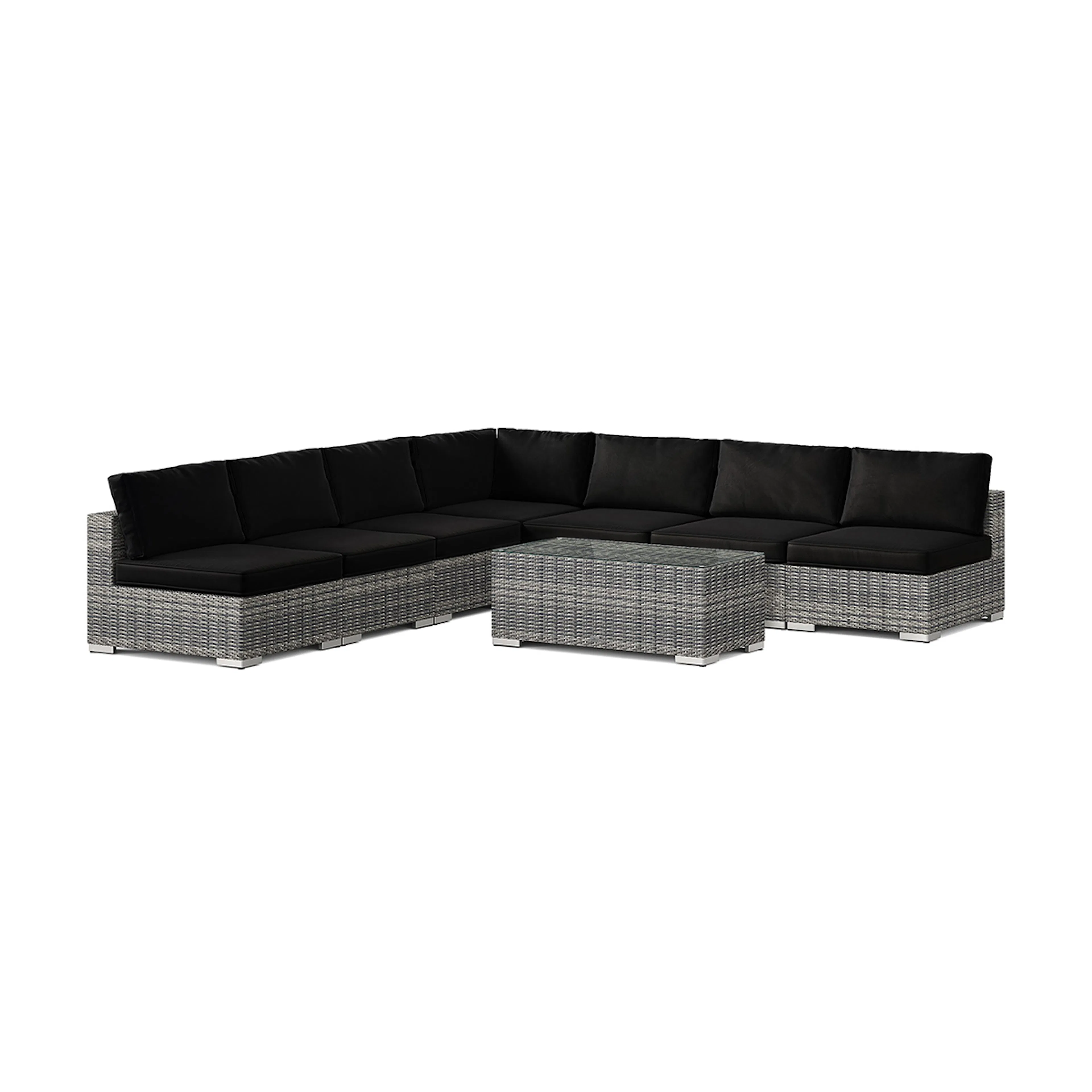 Loungegrupp Comfort Garden Bahamas utomhus hörnsoffa 7-sits vändbar med öppet avslut och bord