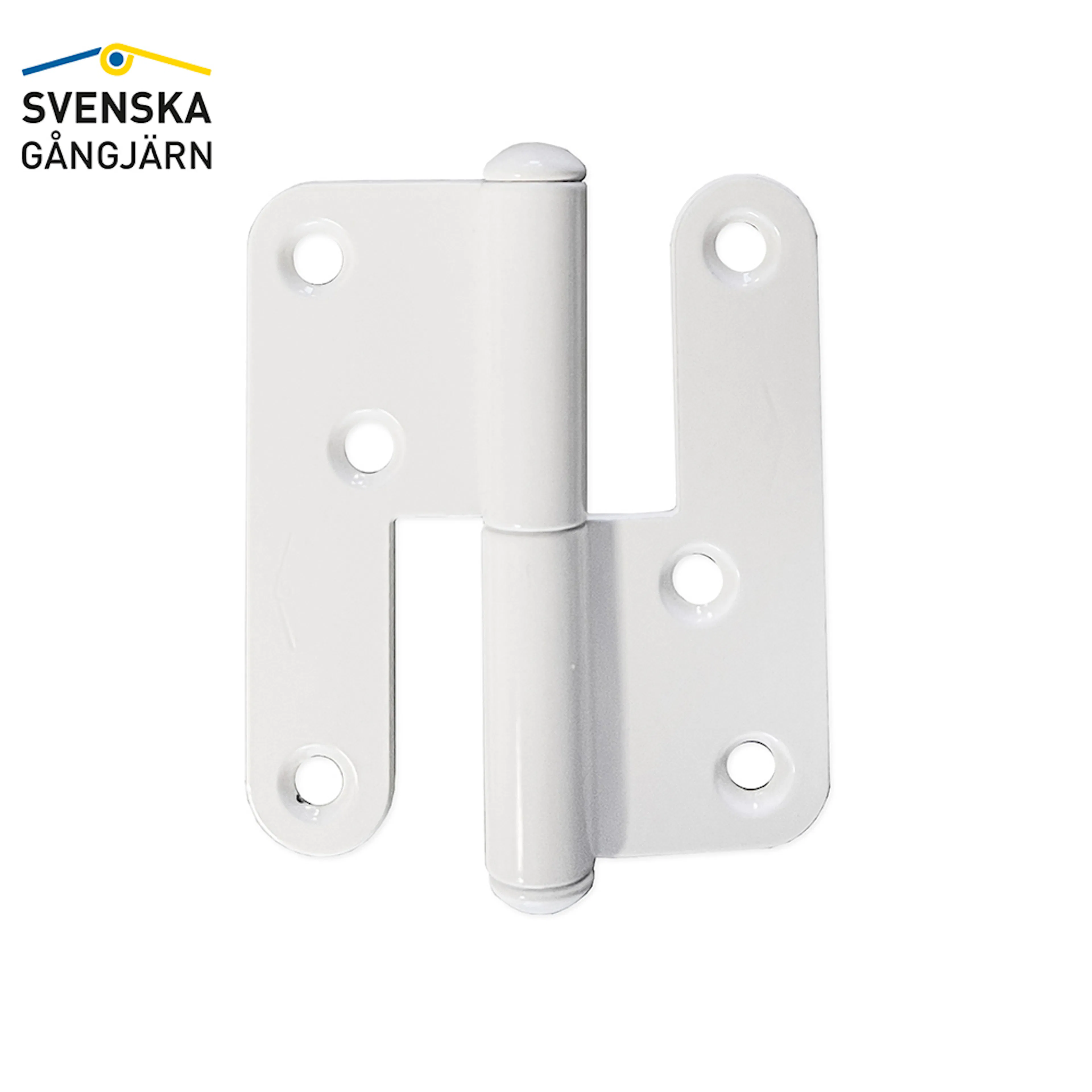 Gångjärn 1228-85 Vä, vitlack Vänster, Vit, Standard knopp