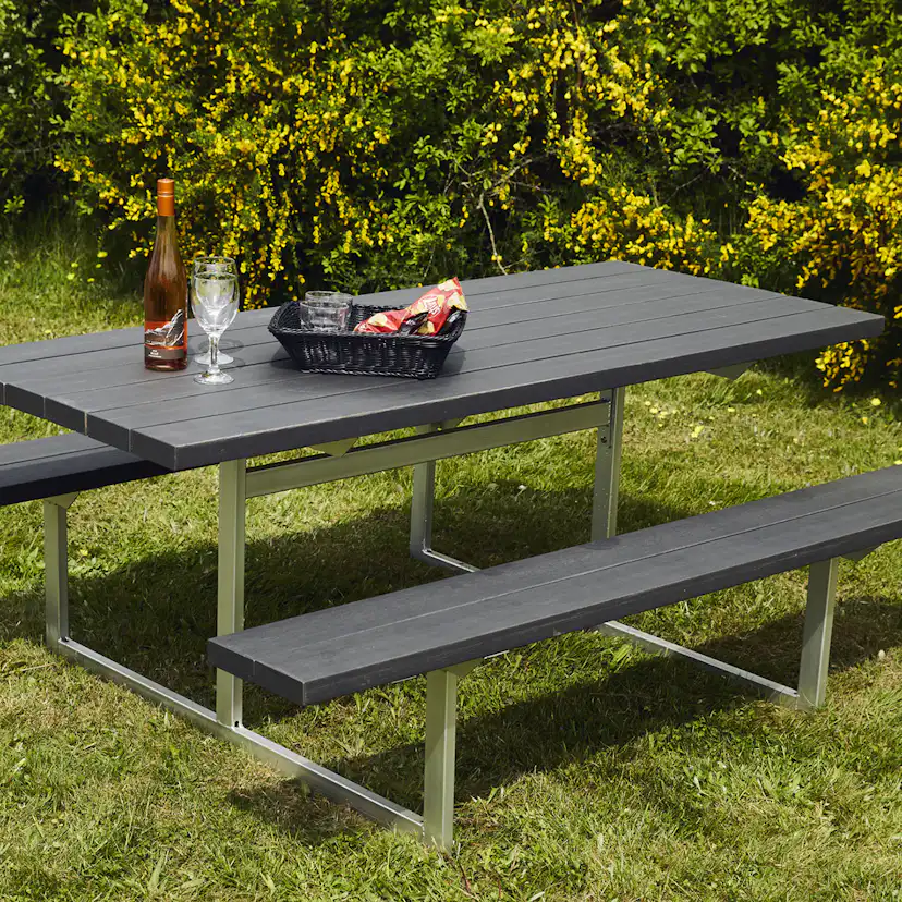 Picknickbord Hortus Nonwood Antracit Galvaniserad Ram Hel
