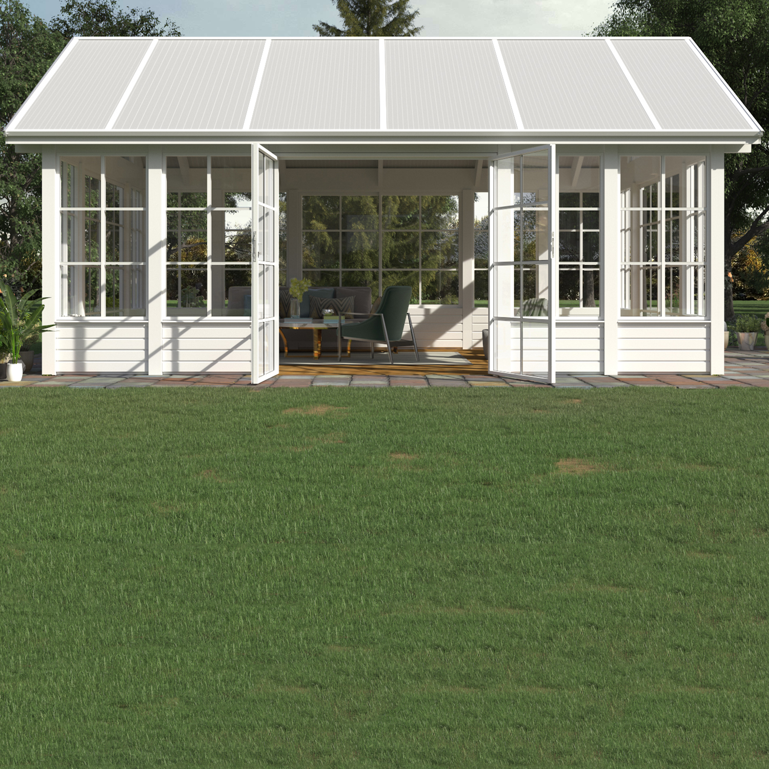 Växthus Landskap Grönska Förlängd Sommar 25 kvm