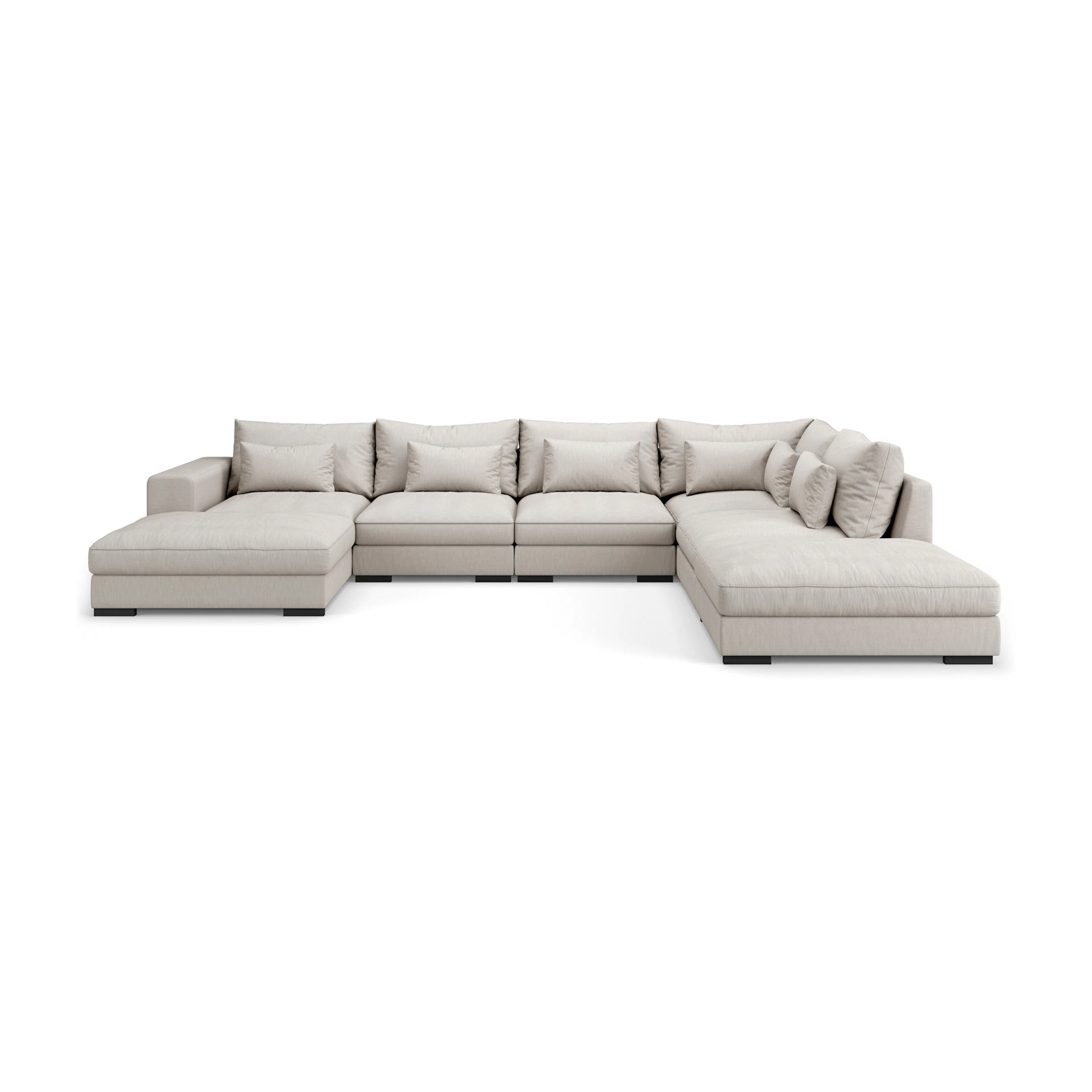 Dubai Stor U-modulsoffa med Divan Vänster 432 cm Linné 1, Ljusgrått, Vänster