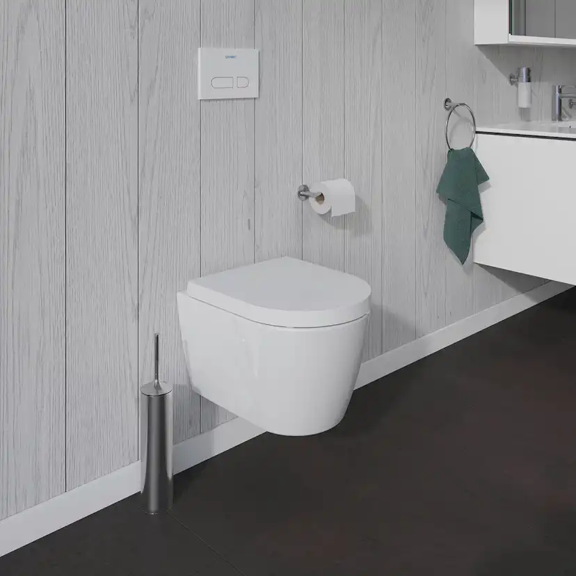 Vägghängd Toalettstol Duravit ME by Starck Rimless 253009 inkl Toalettsits