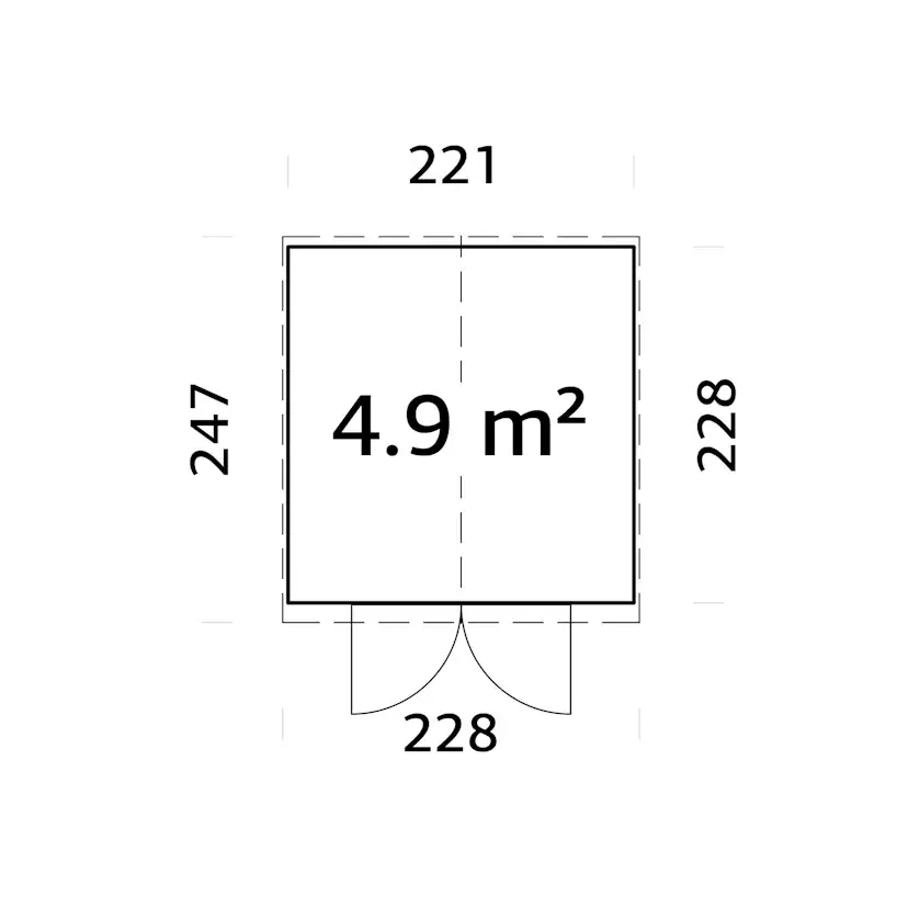 Förråd Palmako Elias 5,0 m² (inv. 4,9 m²)