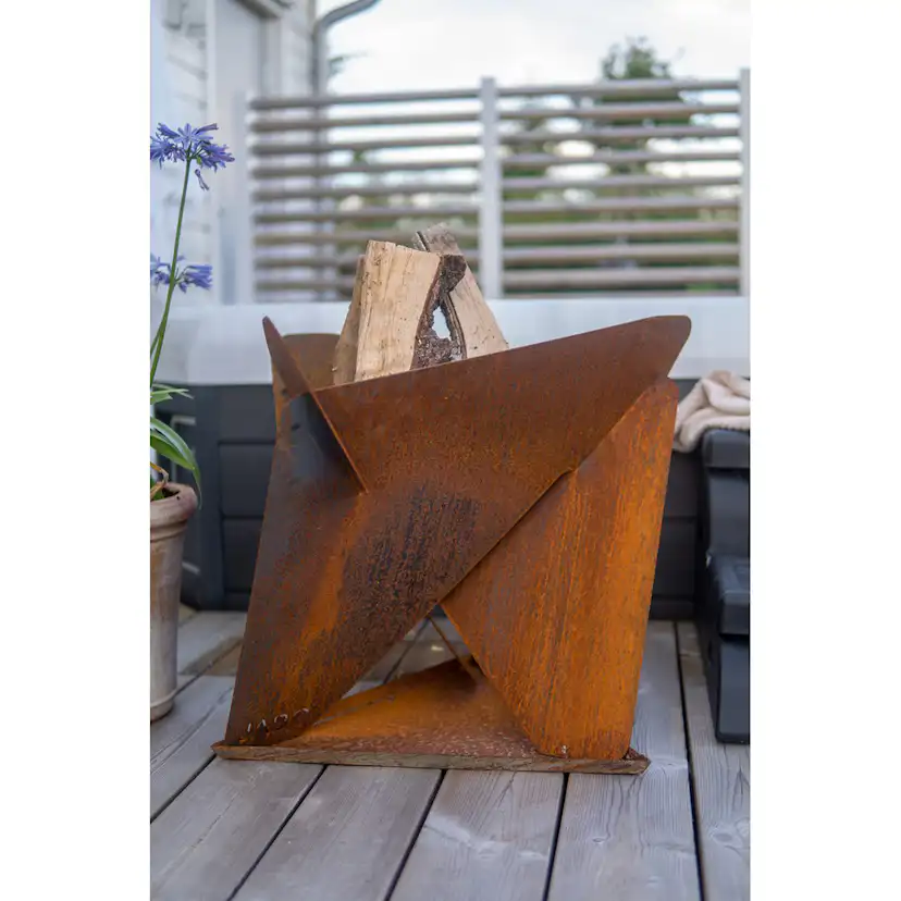 Eldfat Jabo Triangel Inkl Fat Corten 64x64x54 cm