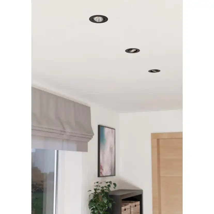 Infälld Lampa Eglo Saliceto 3 st Ø88 mm 2700K Svart