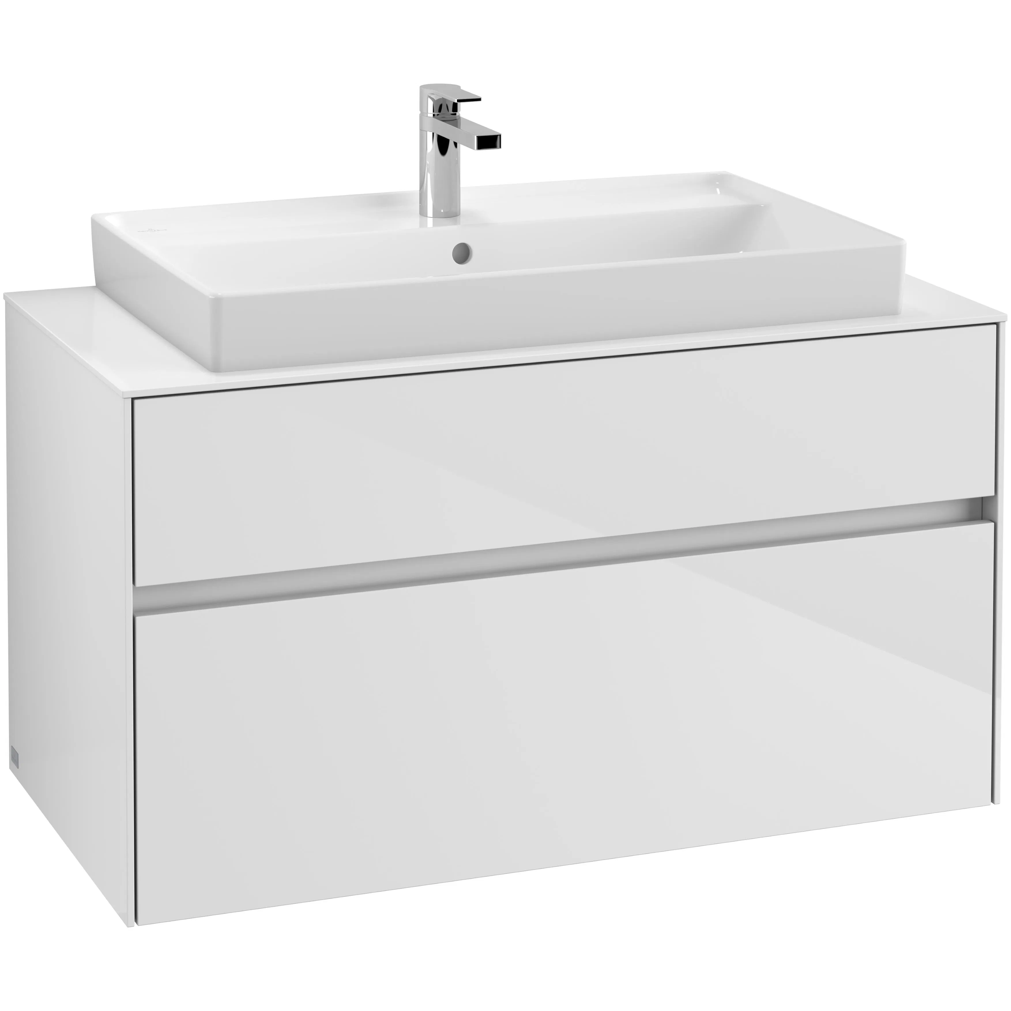 Tvättställsskåp Villeroy & Boch Collaro 100 cm med 2 Lådor för Ovanpåliggande Skåpstvättställ